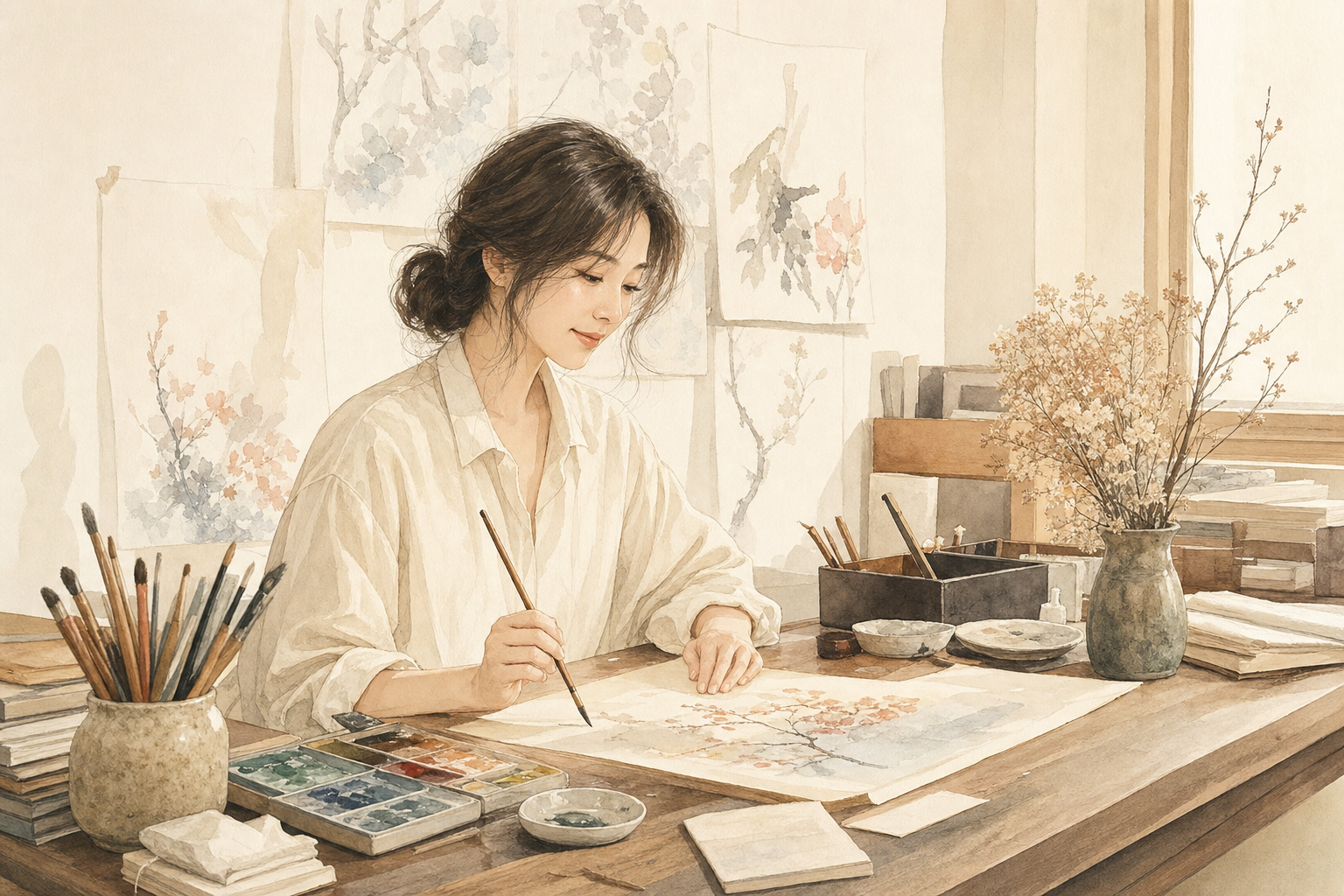 色彩豊かな芸術家(無料適性検査イラスト)