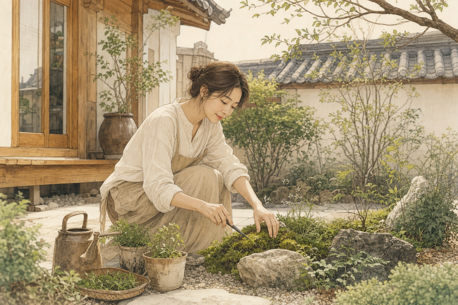 静かな庭園の誠実な管理者(無料適性検査イラスト)